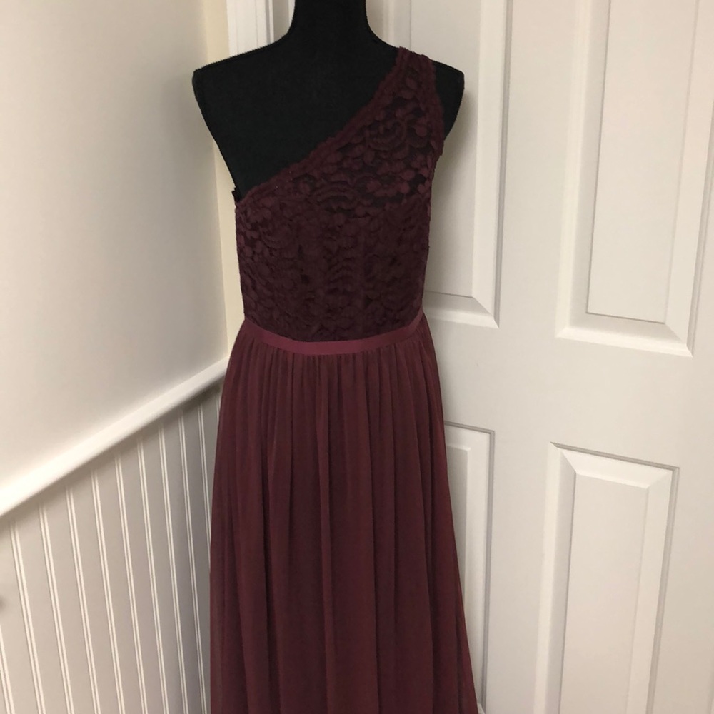 David’s Bridal “wine” Bridesmaid Dress